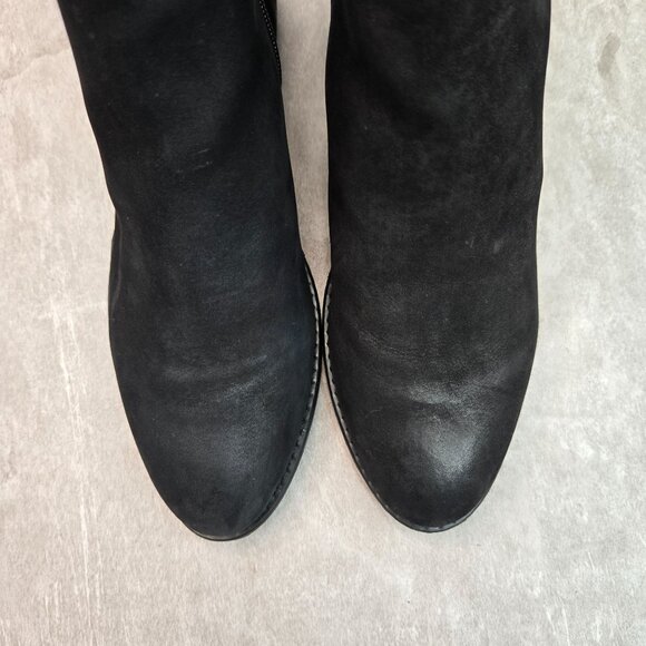 Steve Madden Chain Western Ankle Booties Sz 8 Black Leather Low Heel Goth Boots - Picture 10 of 14